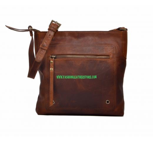 Buffalo Leather New Genuine Design Handmade Hide Leather Shoulder Women Bag